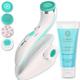 Lumineo facial cleansing brush with medical silicone brush heads, with cleansing gel for pores, peeling and removing blackheads, electric USB facial brush for all skin (PRO Turquoise (All Skin Types))