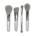 4-piece makeup brush set | portable organizer kit with cruelty-free synthetic fibers | 4 compact brushes including eyeshadow, blush, stippling & powder | subtl beauty staks