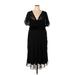 Jonathan Martin Casual Dress - Midi: Black Dresses - Women's Size 22