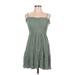 Be Cool Casual Dress - Mini: Green Solid Dresses - Women's Size Large