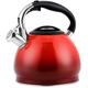 Whistling Kettle 3L Gradient Color Stovetop Kettle Pot Induction Whistling Tea Kettle 304 Stainless Steel Stovetop Tea Kettle Stainless Steel Kettle (Color : Rosso, Size : 3L)