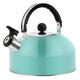 Whistling Kettle 3L Stainless Steel Whistling Kettle with Handle Large Capacity Tea Kettle Simple Solid Color Water Kettle Stainless Steel Kettle (Color : Blue, Size : 18.5 * 19cm)