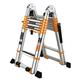 YDYUMN Aluminium Extension Folding Ladder/Herringbone Ladder,MultiPurpose2.35.5M Aluminium Portable Telescopic Ladder DIY Extendable AFrame Ladder Extension Steps 150KG Easy to Store and Easy to Ca