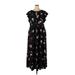 City Chic Casual Dress - Midi: Black Floral Motif Dresses - Women's Size 24 Plus