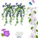 HOPASRISEE Uv Simulation Artificial Flower, Growhabity Artificial Flower, Fake Flowers, Artificial Flowers, Artificial Plants & Flowers, Artificial Uv Resistant Outdoor Plants (Blue, 4pc)