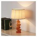 XXAezr Lamp Bedside Crystal Accent Table Lamp 21.7" High Colored Glass Pleated Colorful Fabric Shade for Bedroom Bedside Nightstand Table Lamps (Color : Amber)