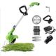 LCBDYLR Cordless Electric Lawn Trimmer Weed Wacker with Li-Ion Battery Powered and 3 Types Cutting Blade, for Lawn Care and Garden Yard Work green