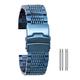 ADovz Watch strap Watch Strap 18mm 20mm 22mm 24mm Gold/Rose Gold/Blue Stainless Steel Watch Strap Folding Clasp with Spring Bars Unisex Bracelet (Color : Blå_20 mm)