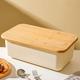 Dxcaicc Bread Box with Bamboo Cutting Board Lid,Bread Storage Container Bin for Kitchen Countertop,Farmhouse Storage Bin and Bread Holder for Dining Room,B