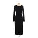 Abercrombie & Fitch Casual Dress - Sweater Dress Crew Neck Long sleeves: Black Dresses - Women's Size Large