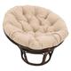 Papasan Chair Cushion, Round Shape Thick Chair Cushion, Comfortable And Soft, Hanging Chair Cushion, Garden Chair Cushion, Hanging Chair Cushion For Wicker Chairs (Color : Khaki, Size : 100x100cm)