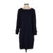 Banana Republic Factory Store Casual Dress - Sweater Dress: Blue Solid Dresses - Women's Size 4