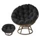 ROUYA Papasan Cushion, Papasan Chair Cushion, Outdoor Papasan Chair, Soft Thick Swing Hanging Papasan Wicker Chair Cushion Outdoor Papasan Chair Cushion (Color : Noir, Size : 80x80cm)