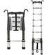 Heavy Duty Telescopic Ladders - 2.4m/2.8m/3.2m/3.6m/4m Aluminum Telescoping Extension Climb Ladder with Removable Hooks, Collapsible Outdoor Ladder (Size : 2.4m(7.8ft)) (2.1m(6.8ft))