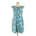 Emily and Fin Casual Dress: Blue Baroque Print Dresses - Women's Size 1X