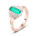 AMDXD 375 Yellow Gold Rings Classic Emerald Green Emerald Created Lab Created Wedding Rings Oval Shape Moissanite Friendship Rings 9K Gold Wedding Band for Women, 14K Rose Gold, Lab created emerald.