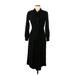 Ann Taylor LOFT Casual Dress - Shirtdress: Black Dresses - Women's Size 6