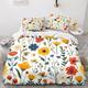 EXSANLIEAY Plant King Size Duvet Cover Sets Spring Duvet Cover Reversible Soft Breathable, Microfiber Kingsize Duvet Cover Hidden Zipper 230x220 cm Duvet Cover