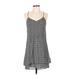 Sanctuary Cocktail Dress - Mini: Gray Grid Dresses - Women's Size X-Small