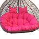 Yahbrra Hanging Chair Cushion, Twin Seat Cushion, Hanging Chair for 2 People Ultra Thick Anti Deformation Cushion for Swing Chair, Outdoor Indoor Hanging Chair Cushion (Color : Rose red, Size : Ordi