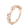 AMDXD 9ct 375 Real Rose Gold Classic Drill Stone Wedding Rings Moissanite Oval Shape Ladies Ring 9ct Rose Gold, 9 Carat (375) Rose Gold, Moissanite
