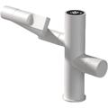 Digital Display Bathroom Taps, Bathroom Sink Taps with Rotating Robotic Arm, Brass Hot and Cold Sink Tap Ceramic Valve Core Mixer Tap (Grey) (Color : White)