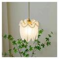 ObabO Luxury Bedroom Lamp Modern Glass Pearl Feather Pedant Lights Compatible with Entrance Foyer French Retro Hanging Lamps,Kitchen Island
