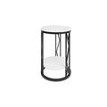 Bedside Table Mini Bedside Table Small Round Table Slate Shelf Bedside Cabinet Bedroom Storage Cabinet Nightstand (Color : 13.8 inches/35CM, Size : Gold) (13.8 Inches/35cm Grey)