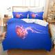 King Size Duvet Cover Sets Jellyfish Blue Pink Duvet Cover King Size Microfiber Duvet Cover Sets with Hidden Zipper Closure King Size Bedding Washable King Size Duvet Cover+2 Pillow Cases (50x75cm)