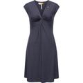 Jerseykleid RAGWEAR "Comfrey Solid" Gr. L (40), Normalgrößen, blau (navy) Damen Kleider Strandkleider stylisches Sommerkleid mit tiefem V-Ausschnitt