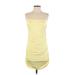 Casual Dress - Slip dress: Yellow Solid Dresses - Women's Size Small