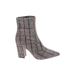 Jessica Simpson Ankle Boots: Gray Plaid Shoes - Women's Size 7 1/2