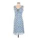 Sigrid Olsen Casual Dress: Blue Dresses - Women's Size 2 Petite