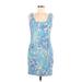 Jennifer Lopez Casual Dress - Shift: Blue Batik Dresses - Women's Size Medium Petite