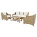 Red Barrel Studio® 4-Piece Rattan Outdoor Conversation Sofa Set w/ Coffee Table & Cushions | 35.89 H x 77.99 W x 35.89 D in | Wayfair