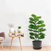 Primrue 39 Inch Artificial Plant, Fake Fiddle Leaf Fig Tree Green Plant Potted | 6.69 W x 40.16 D in | Wayfair 03A13E0E16D4480AAABD6C7A17B4E737