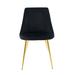 Everly Quinn Modern Simple Velvet Dining Black Chair Home Bedroom Stool Back Dressing Chair Student Desk Chair Gold Metal Legs | Wayfair