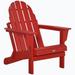 Highland Dunes Folding Adirondack Chair, Faux Patio & Fire Pit Chair, Weather Resistant HDPE For Deck, Outside Garden, Porch, Backyard, Brown | Wayfair