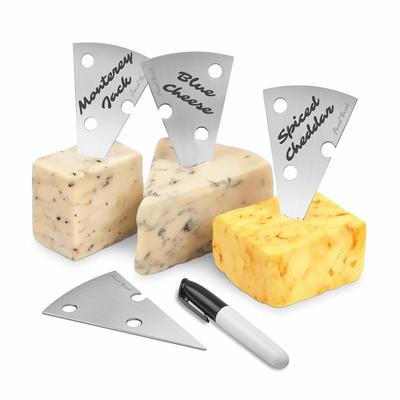 Final Touch Stainless Steel Cheese Markers Set of 4 - 2.2 x 3.9 in