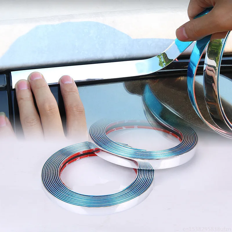2 CENTIMETRI/3 CENTIMETRI Cromato Stampaggio Trim Auto Porta di Protezione Adesivo Striscia Paraurti Griglia Auto Anti-Collisione Nastro Porta Bordo di Protezione Piastra adesivo