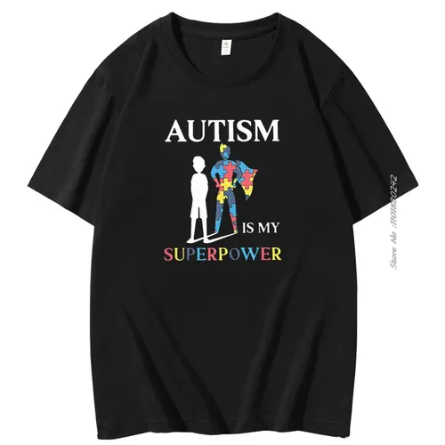 Autismus ist mein Super Power Puzzle teil Baumwolle lustige Männer Kurzarm T-Shirt Autismus Grafik