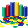 400 Stück Plastik Poker Chips Spiel Chips 4 Farben Zähler Karte für das Spielen zählen Bingo Spiel