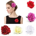 Große Blume Haarnadeln DIY Kopfschmuck für Braut Hochzeit Flock tuch Rose Blume Haars pangen Mode