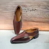 Neue Sommer Männer Slipper schwarz braun Slip-On runde Zehen Pu Leder Herren Schuhe hand gefertigt Größe 38-47
