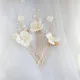 SLBRIDAL Handgemachte Ins Stil Keramik Blume Perlen Braut Haar Pin Set Hochzeit Haar Aufkleber Haar