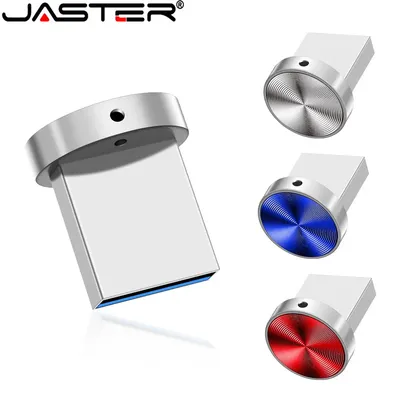 JASTER Metallblaue USB-Flash-Laufwerke, kostenloser individueller Logo-Stick, 64 GB, 32 GB, 16 GB, 8 GB, Mini-wasserdichter, kreativer Geschenk-USB-Stick Image