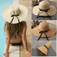 Chapeau de paille d'été pour femmes couvre-chef de soleil à large bord pliable de plage Anti-UV