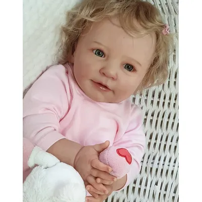 Poupée Reborn pour bébé fille 55CM corps en tissu réaliste doux au toucher cheveux enracinés à