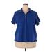 Croft & Barrow Short Sleeve Polo Shirt: Blue Tops - Women's Size 3X