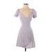 Hollister Casual Dress - Mini: Purple Floral Motif Dresses - Women's Size X-Small